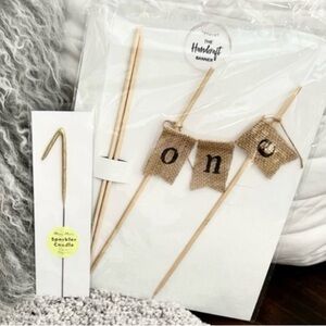 Baby’s 1st Birthday Cake Topper & Candle Sparkler First One Decor BRAND NEW